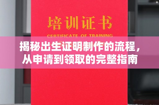 海门揭秘出生证明制作的流程，从申请到领取的完整指南