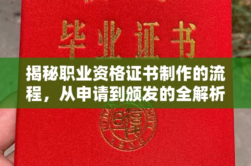 海门揭秘职业资格证书制作的流程，从申请到颁发的全解析